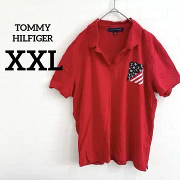 TOMMY HILFIGER [ XXL ] 레드 피케 셔츠
