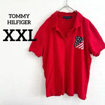 TOMMY HILFIGER [ XXL ] 레드 피케 셔츠