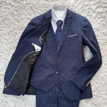 새상품급 쓰리피스 비즈니스 정장 스트레치 소재 네이비 S