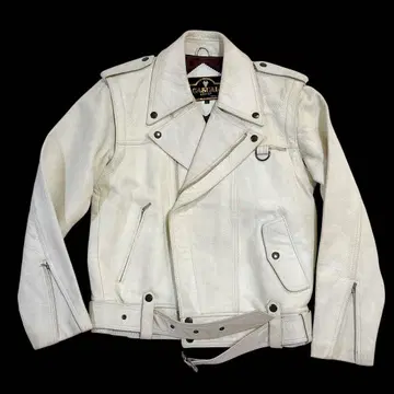 소가죽 두께감 CASUAL LEATHER 화이트 더블 라이더스 L