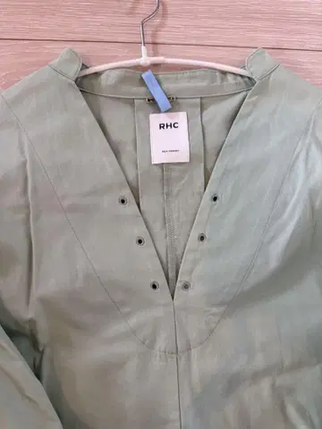 RHC 롱 셔츠 원피스 연한 그린