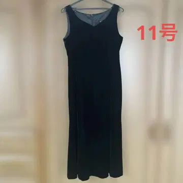 블랙 슬리브리스 롱 원피스 11AR