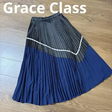가격 대폭 인하 새상품급 Grace Class 플리츠 스커트 바이컬러