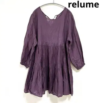 relume 퍼플 셔츠 플레어 원피스 프리 사이즈 상의