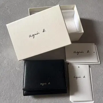 애니에스 베이 가죽 3단 폴더형 지갑 블랙
