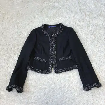 MSGRACY 엠즈 그레이시 노카라 자켓 트위드