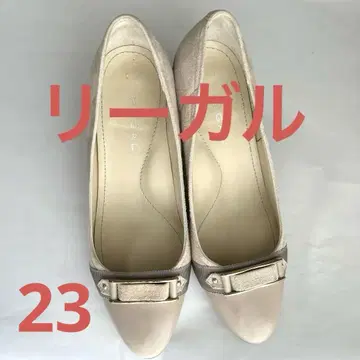 리걸 베이지 그레이 리본 펌프스 23cm