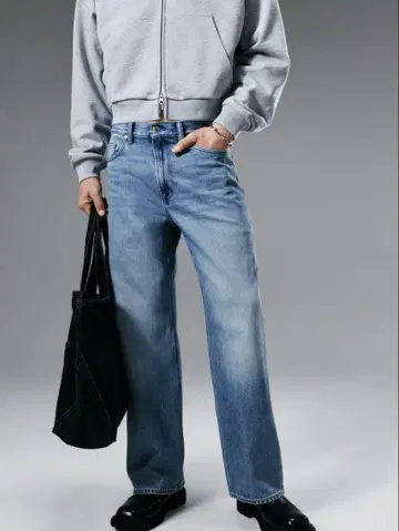H&M 루즈 와이드 데님 팬츠