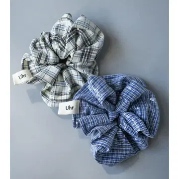 Uhr plaid spangle chou chou 스팽글 스크런치