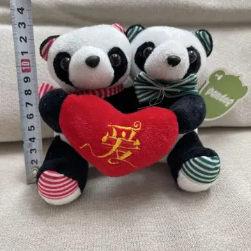 하트 달린 팬더 봉제 인형