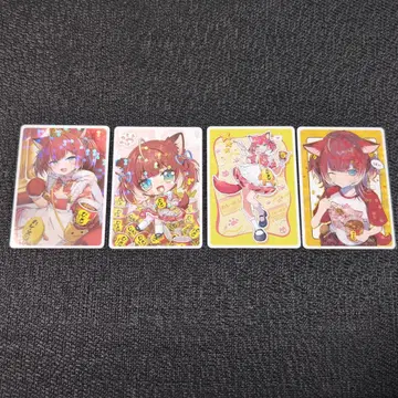 아카미 카루비 카레메시 한정판 트레이딩 카드 컴플리트 4장 세트