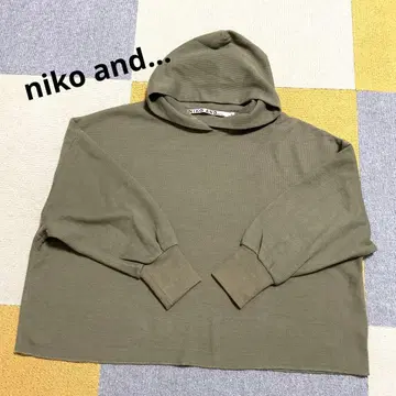 NIKO AND - 올리브 리브 와플 후드티 후드 부착 3
