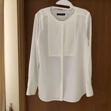 화이트 플리츠 긴팔 셔츠 유나이티드 애로우즈