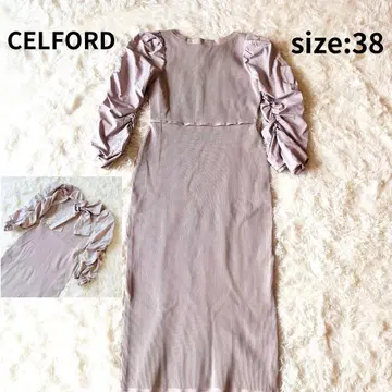 [새상품급] CELFORD 2023 2WAY 백리본 니트 원피스 베이지