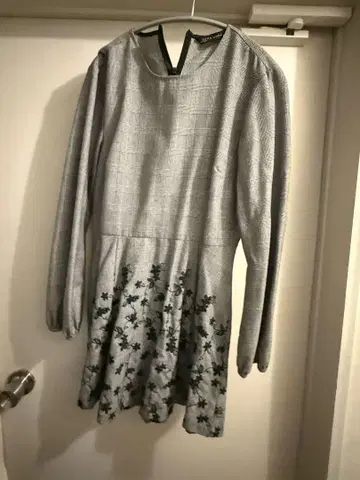 ZARA WOMAN 그레이 체크 무늬 원피스