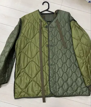 BEAMS BOY 퀼팅 자켓 올리브 그린