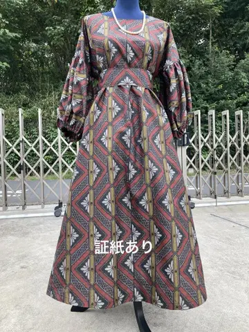 무라야마 오시마 명주 기모노 리메이크 롱 원피스