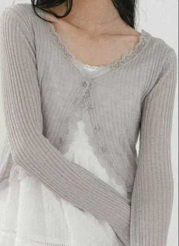 andST 시어 레이스 가디건 K-스타일