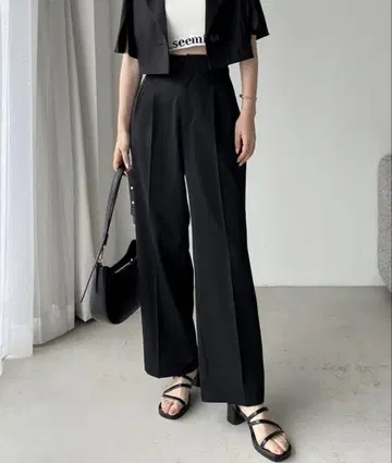 NICE CLAUP 백리본 컬러풀 슬랙스 팬츠