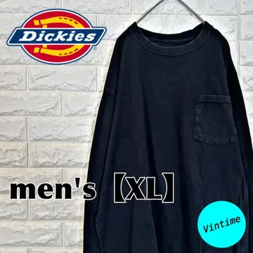 V912 [Dickies] 자수 로고 롱 슬리브 [남성용 XL] 네이비