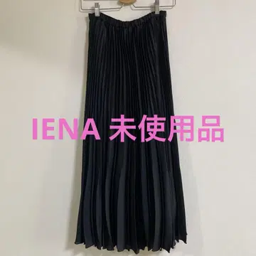 미사용품 IENA 아코디언 플리츠 롱 스커트 36 블랙