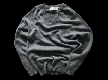 80s Pringle Pure Cashmere V Gray 44