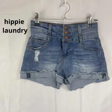hippie laundry 데님 숏팬츠 데미지 가공 컷오프