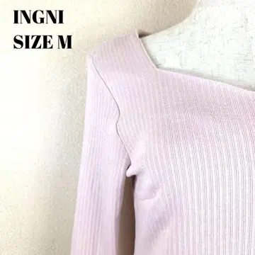 INGNI 잉그 리브 스퀘어넥 니트 티셔츠
