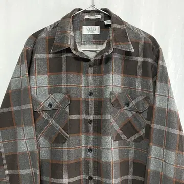 90s SEARS USA 플란넬 프린트 체크 셔츠 L