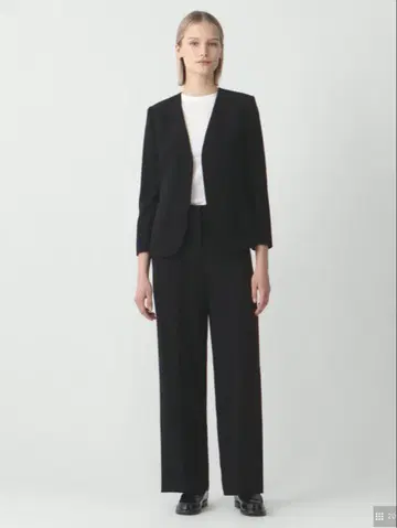 theory 24SS Admiral Crepe 와이드 풀온 팬츠 블랙
