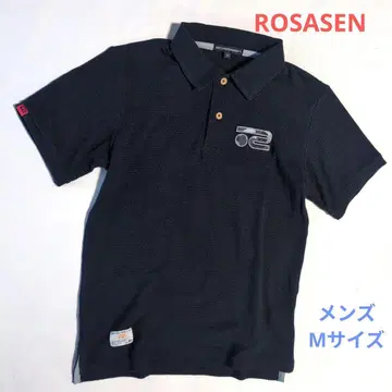 ROSASEN 네이비 피케 셔츠 남성용 M 카모플라쥬 옷깃