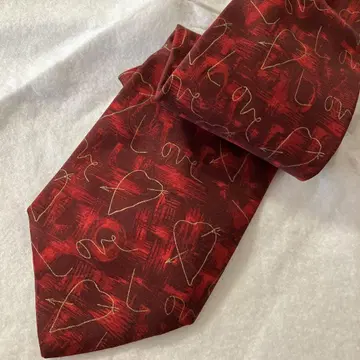 The Windsor Collection 실크 넥타이 빨간색 하트