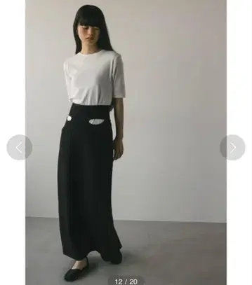 STYLEMIXER 허리 홀 스커트 블랙 S 사이즈