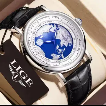 LIGE 지구본 디자인 손목시계