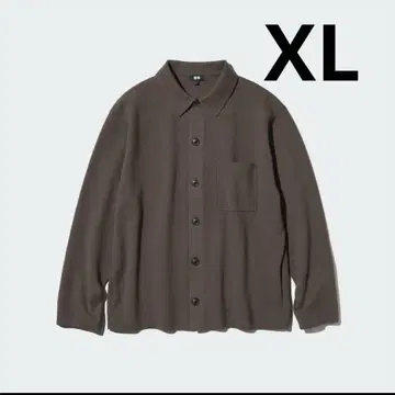 UNIQLO 밀라노 리브 셔츠 가디건 XL 사이즈 다크 브라운
