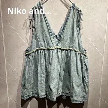 니코앤드 Niko and 2way 걸리시 베스트 스모키 블루 데님
