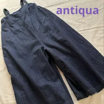 안티카 antiqua ] 데님 살로펫 와이드 팬츠