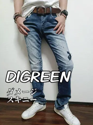 DIGREEN 데미지 스키니 데님