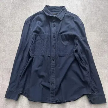 BANANA REPUBLIC 긴팔 셔츠 네이비 XL 브러쉬드풍