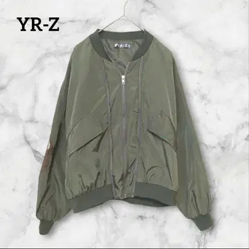 YR-Z 스카잔 올리브 그린 봄버 자켓 블루종 자수