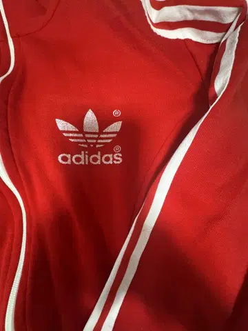adidas 트랙 자켓 레드 3선 라인