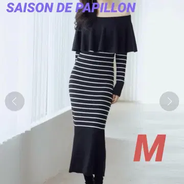 SAISON DE PAPILLON 니트 원피스 2way 케이프 옷깃 M
