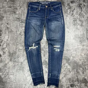 AMERICAN EAGLE 인디고 데미지 가공 제깅스 US2