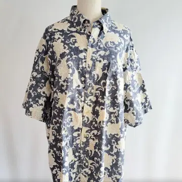 KANSai JEANS 반팔 셔츠 3L 꽃무늬
