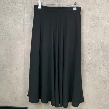 미디 스커트 플레어 M 블랙 무지 일본제 올 시즌 여성용