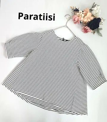 Paratiisi 파라티시 스트라이프 7부 소매 튜닉 A라인