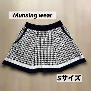 맨싱웨어 여성용 니트 스커트 플레어 스커트 하운드투스 체크 패턴 S사이즈