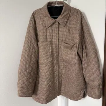 ZARA 체크 무늬 퀼팅 자켓