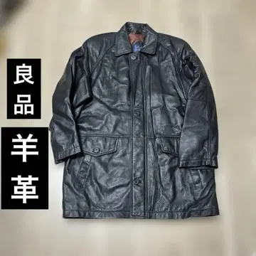블랙 레더 자켓 y2k 양가죽 램 가죽 시프 코트 구제 의류 구제