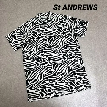St ANDREWS 세인트 앤드류스 남성용 골프 상의 제브라